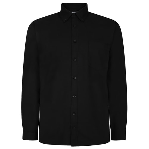 Bigdude Button Down Oxford Long Sleeve Shirt Black Tall